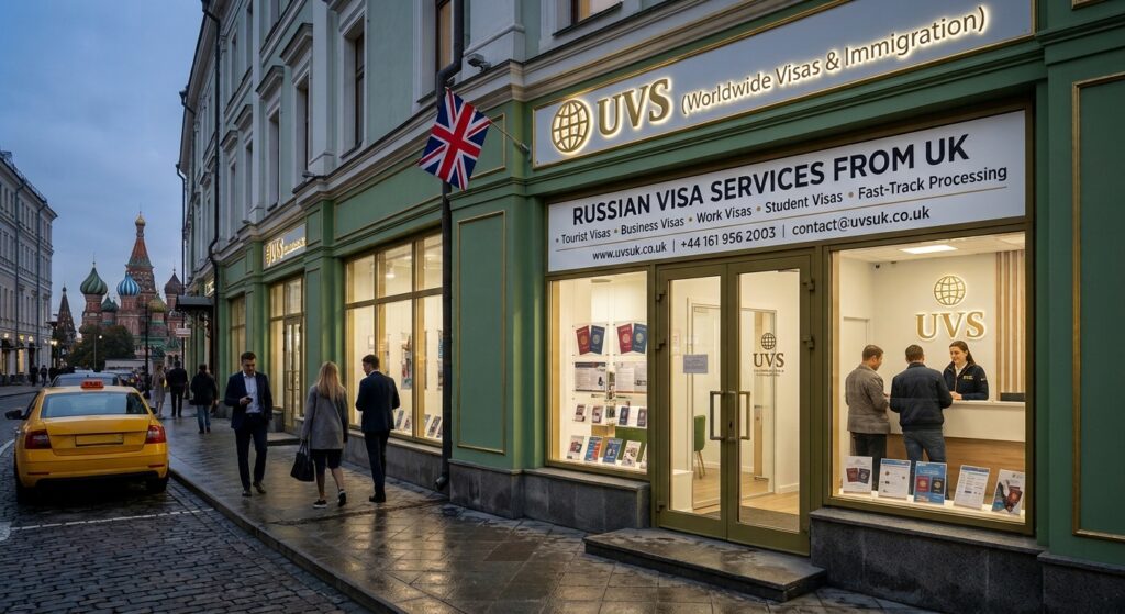 Russian Visa Services From UK storefront in Moscow